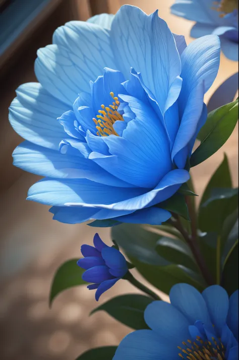 (ultra-realistic), (highly detailed), ultra high res, a ultra beautiful blue flower blooming on a spring morning, multi-colors, masterpiece,  picture, background only