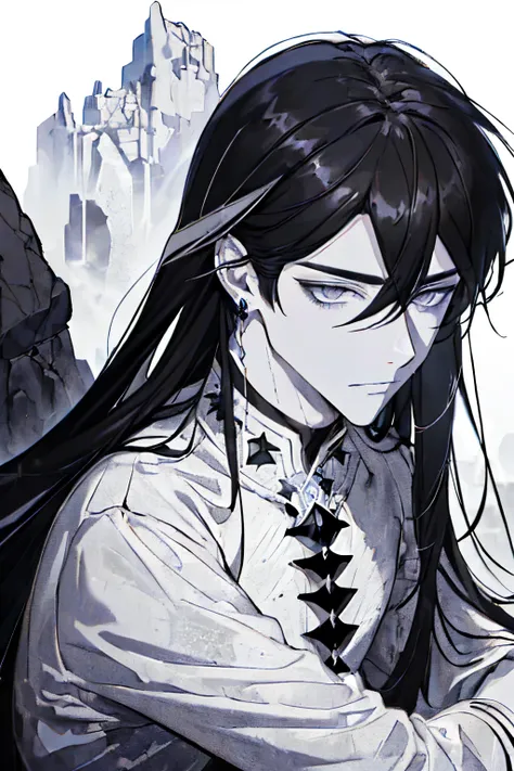 ((A ruined city full of rubble)),(After the war),((Vast landscape full of rubble)),(Gorgeous and sacred costume like a god),((long hair touching the ground)),((White and black hair)),(Lifeless eyes),((Look at me with a soft smile)),((I&#39;m inviting you w...