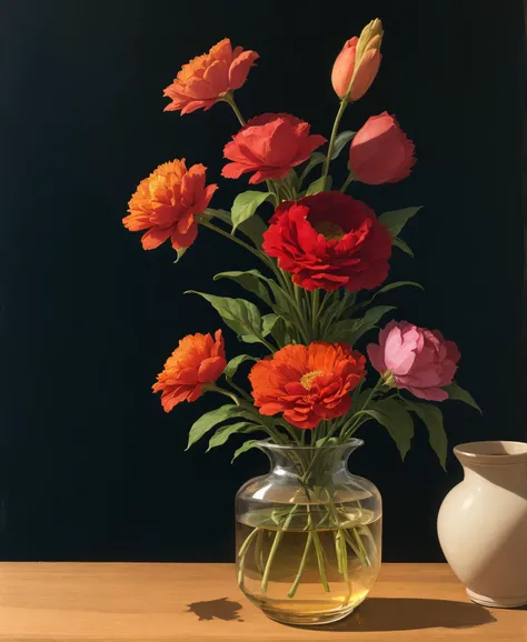 Velvet background, rot, small vase