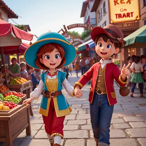 Henry and Marys paths crossing amidst the bustling village market.Envision Henry and Mary, their eyes meeting amidst the lively market scene. A spark of recognition ignites between them, their connection transcending the crowds clamor. The vibrant colors a...