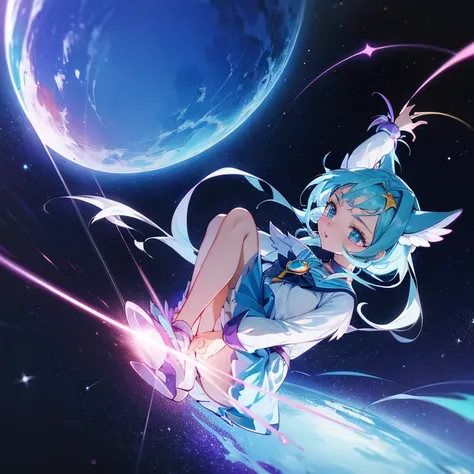 femele,18year old,kosmos,the witch,cute little,cool,cosmotic,magical little girl,Precure,starrysky