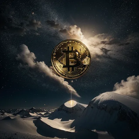 Create bitcoin coins as if they were falling from the sky, realista, hd, definidas