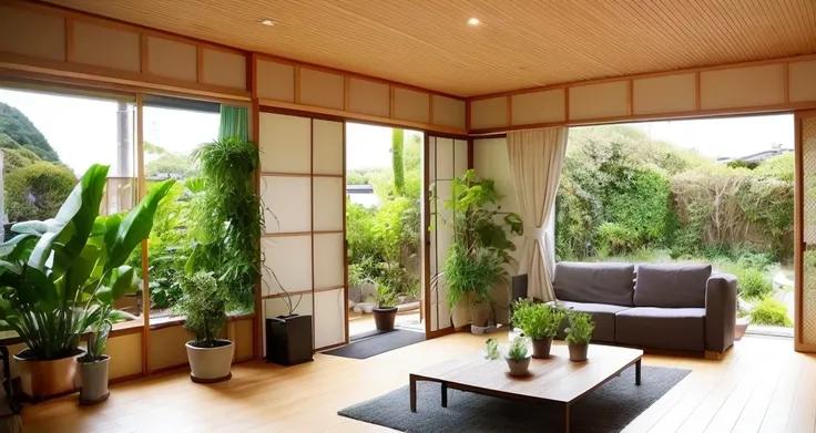 jpn　a room　calm　Have houseplants　living room