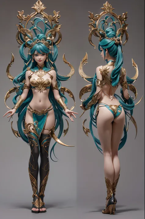 ((Sculpture design))，((人物))，((undying))，((tmasterpiece))，【Create a LOGO based on：femele(Nu wa)，(Human snake tail goddess：1.5)，(The combination of snake and man)，（Beautiful woman with upper body，The lower body is a snake tail），(Chinese mythology)，(big godde...