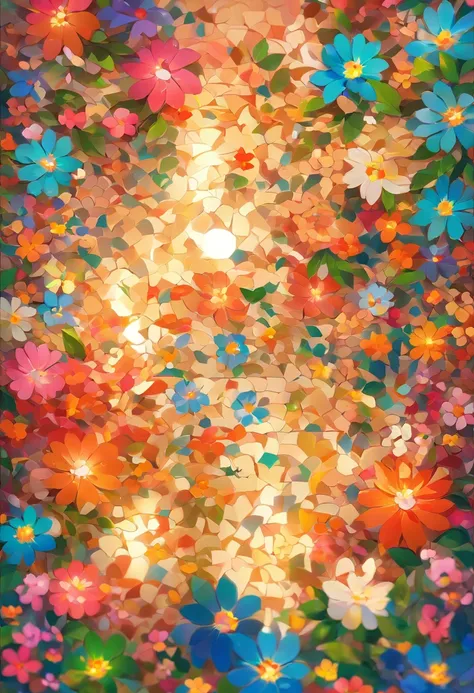 FLOWERS MOSAIC, FULL HD, hight quality