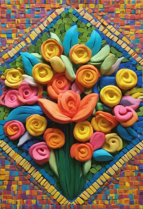 FLOWERS MOSAIC, FULL HD, hight quality