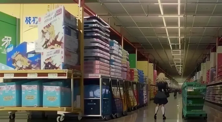 There is a woman pushing a shopping cart in the store, Madhouse Studio anime style, Still from TV animation, Screenshots from the 2012 animation, typical anime classroom, [[empty warehouse]] Background with, Today’s recommended anime is still, anime movie ...