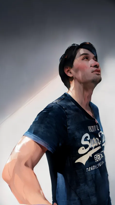 (masterpiece:1.2),illustration,lineart,texture,a man black hair wearing blue t-shirt ,warm color palette,soft natural light ,detailed pencil strokes,delicate outlines,distinct shadows,subtle shading,impeccable attention to detail,highly realistic,artistic ...