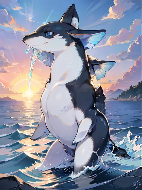 (best quality,4k,highres,masterpiece:1.2),ultra-detailed,(realistic,photorealistic,photo-realistic:1.37),Female Orca Furry,illustrations,sparkling ocean water,detailed fur texture,colorful lighting,expressive eyes,strong and majestic body,underwater scene,...