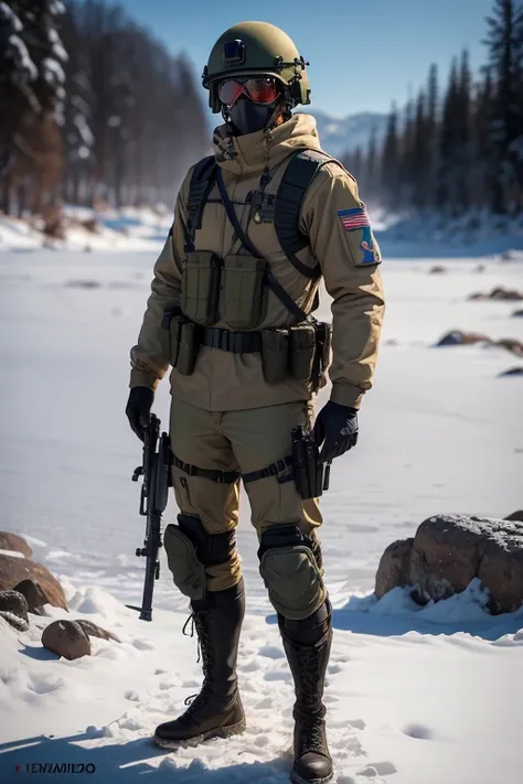 Soldado do Apocalise (homem adulto com trajes militares, armed with various weapons for military use, head protection and military boots), corpo bem definido (desenvolvido por causa de exervicios), wearing sunglasses, no meio de uma cidade infestada por zu...