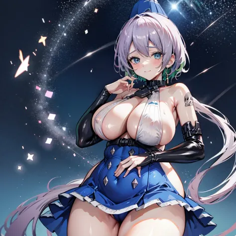 anime moe images、a beauty girl、Office at night、Sloppy plump body、Colossal tits、Archaic Smile、thighs thighs thighs thighs、Damp with sweat、Full nipple visible、Full view of genitals、Gal、with blush cheeks、超A high resolution、Anatomically correct human body、semi...