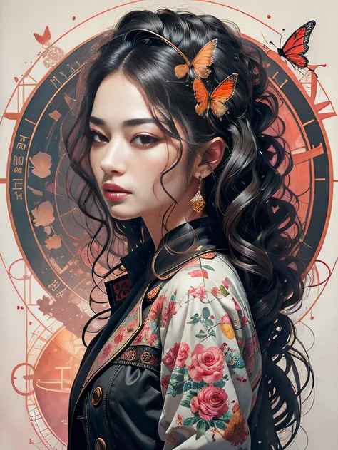 (masterpiece、top-quality、top-quality、Official art、Beautifully Aesthetic:1.2)、(1 girl in:1.3)、ighly detailed、colourfull、highestdetailed、(watercolor paiting:1.3)、Light mixing、Playful patterns、lively texture、Rich colors、A masterpiece of unique visual effects...