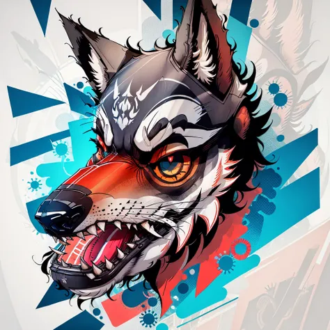 wolf head，imagem vetorial, Design de camisetas,