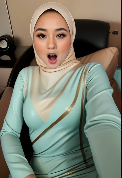 HIJAB MALAY GIRL, masutepiece, High quality, UHD 32K, Realistic face, Realistic skin feeling , A Japanese Lady, 8 years old, Little Girl, Very cute and baby-like face, Womens Competition One-Piece Swimsuit, Sitting, itting open legs, Spread Leg, (((facials...