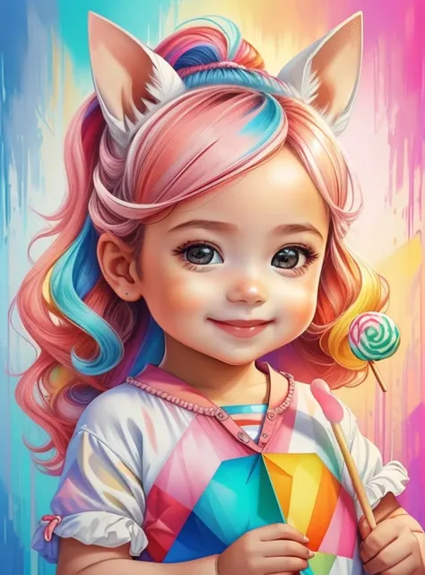 ((|) (cute baby girl with pony tales smiling with a lollipop) stylized identical to 1940 |)), acolchoamento ,multidimensional geometric wall PORTRAIT, arte, Chibi,
Yang016K, lindo,(( Predominant red coloration ,rosa e branco))
Primary works, qualidade supe...