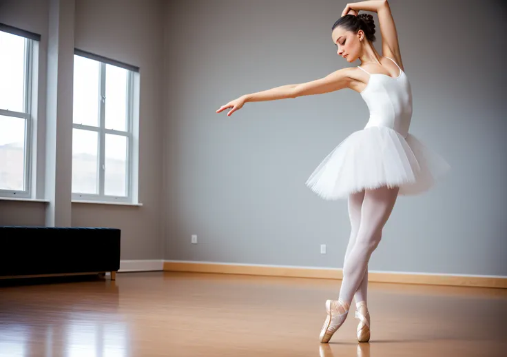 ballerina in studio execiseing