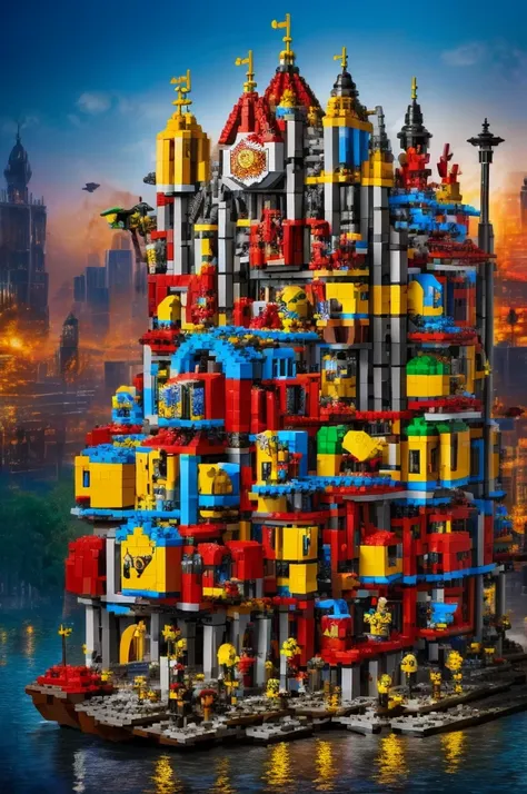 (16k4d, best quality, masterpiece:1.2),(giant lego blocks carnival theme park)( the wildest craziest your imagination has ever s...