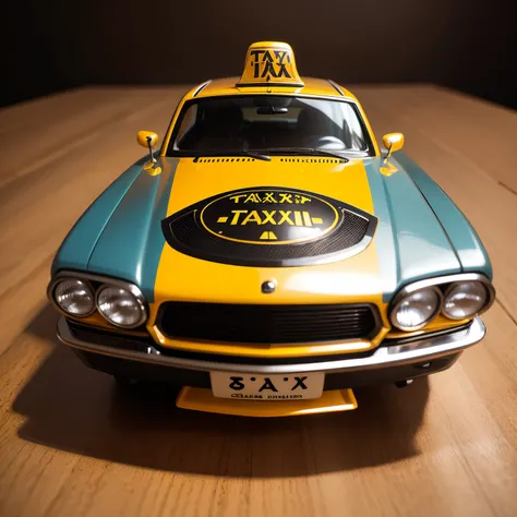 ​masterpiece、top-quality、ultra-detailliert、(chibi character taxi driver:1.2)、luxuriously decorated taxi