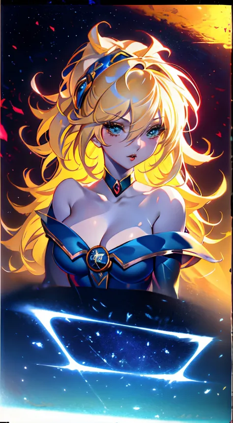 Chica anime con cabello blanco y armadura dorada sosteniendo una espada., Diosa del anime, portrait knights of zodiac girl, Cushart Krenz Key Art Femenino, Arte detallado del anime digital, Artgerm extremadamente detallado, Deidad de pelo blanco, ilustraci...