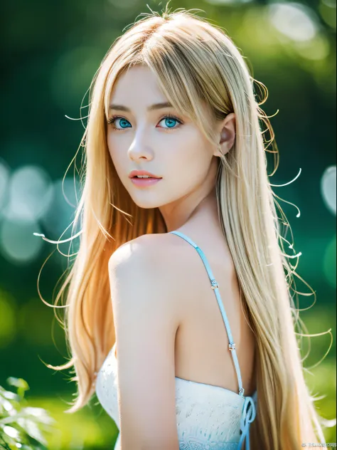 high-definition picture,(the Extremely Detailed CG Unity 8K Wallpapers,masutepiece, Best Quality, Ultra-detailed),(Best Illumination, Best Shadow, extremely delicate and beautiful),floating,High color saturation,Blonde hair+Blue eyes:1.2,bright european la...