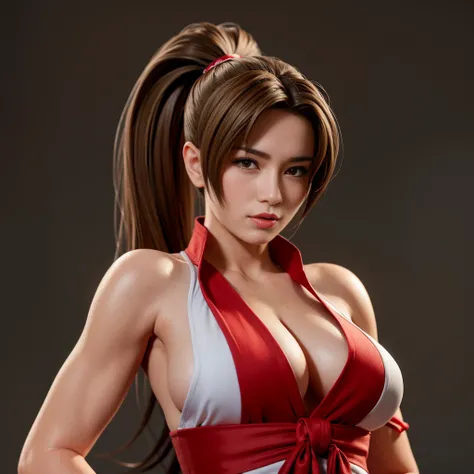 (best quality,ultra-detalhado),(Realistic:1.37),Mai Shiranui, rosto bonito e detalhado, Textura ultrarrealista, rosto delicado, corpo delicado, Fit physique