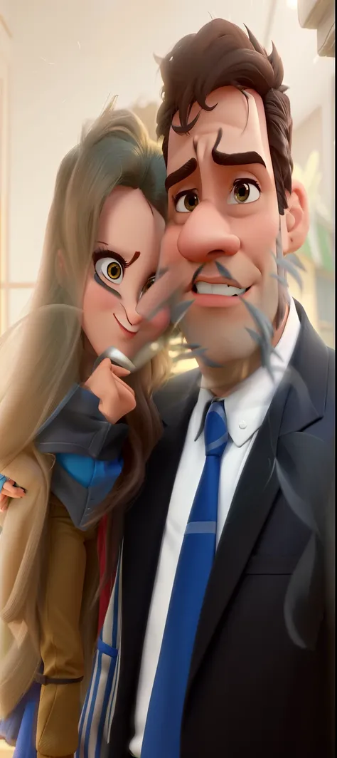 casal homem e mulher no estilo Disney Pixar, alta qualidade, melhor qualidade