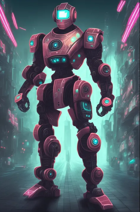 cyber punk robot 2D style full body (fast) --auto --s2