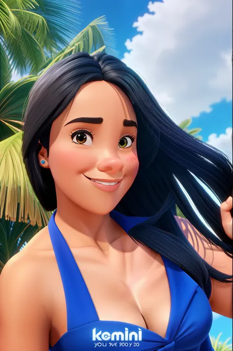 Uma mulher negra 20 anos estilo disney pixar, alta qualidade, melhor qualidade