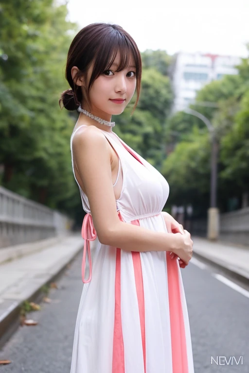 Haruka Tomatsu　huge tit　halterneck　Longer dress