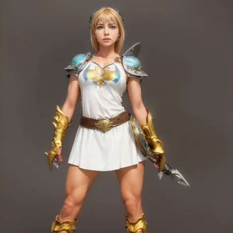 (best quality,ultra-detalhado),(realistic:1.37), "sophitia", rosto bonito e detalhado, maquiagem preta nos olhos, expression ser...