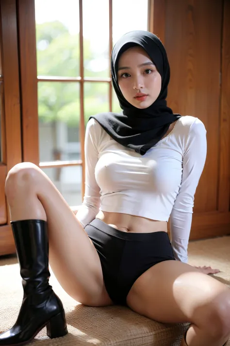 ((best quality)), 8k, Indonesian girl, Indonesian women, 35yo, (extremely realistic)), ((masterpiece)), (detailed), close up, perfect face, ((top-quality, 8K, tmasterpiece: 1.3)), gigantic breasts beautiful, 1 nurse, bigger: 1.3, Slim abs: 1.1, dark brown ...