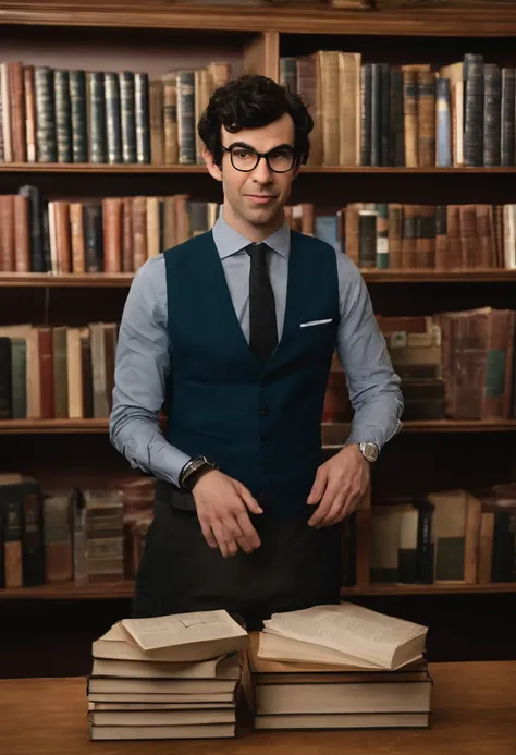 A photo of a quirky, vintage bookstore,original,In “Nathan for You,” Nathan Fielder portrays a character of the same name, marked by his plain, somewhat awkward appearance: often seen in a grey suit and tie, with his hair neatly combed and a pair of unrema...