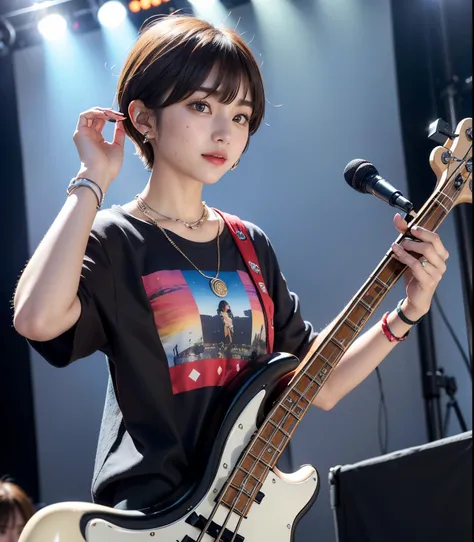 ((top-quality))、(masterpiece:1.4)、Raw photography、8K、((Top image quality))、 ((hight resolution))、Beautiful face in every detail、Realistic human skin、Gentle expression、(One lady:1.3 )、realisitic、Photorealsitic、(extra very short hair:1.4)、(Cute hairstyle)、(...