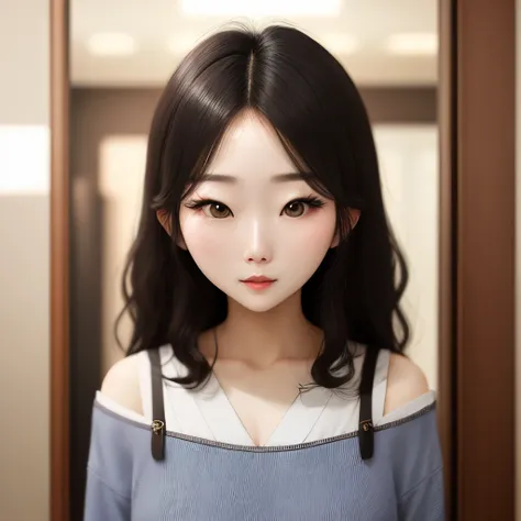 Korean woman face framing short