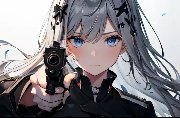 ⓪action：gun action,gun aiming,
①quality：(ultra-detailed:1.3), masterpiece, 8k, extremely detailed cg, (1 girl), perfect hands:1....