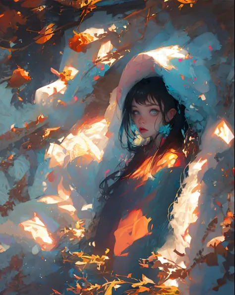 girl illustration autumn