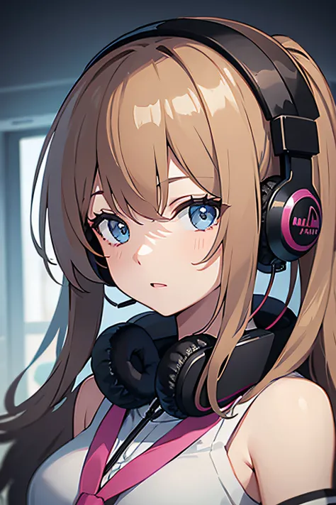 girl wearing headphones around her neck