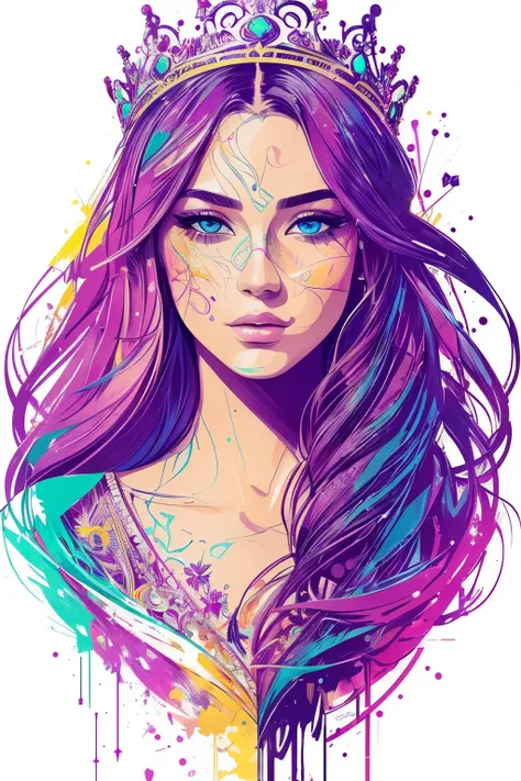 Highly detailed, High Quality, Masterpiece, beautiful, FISideRight face, 1girl, solo, ((best quality)), ((masterpiece)), (detailed), perfect face, abstract beauty, Create a digital art work in pop art style, luxury elegance bold with hint of feminine, happ...