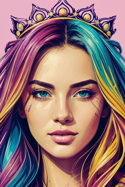 Highly detailed, High Quality, Masterpiece, beautiful, FISideRight cafe, 1girl, solo, ((best quality)), ((masterpiece)), (detailed), perfect face, abstract beauty, Create a digital art work in pop art style, luxury elegance bold with hint of feminine, happ...