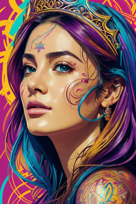 Highly detailed, High Quality, Masterpiece, beautiful, FISideRight cafe, right side angle, 1girl, solo, ((best quality)), ((masterpiece)), (detailed), perfect face, abstract beauty, Create a digital art work in pop art style, luxury elegance bold with hint...