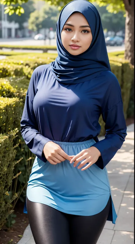 RAW, Best quality, high resolution, masterpiece: 1.3), beautiful Malay woman in hijab (iu:0.8), perfect nose, perfect lips, perfect eyes, detail :1.2), full body image detail, watery eyes, RAW, Best quality, high resolution, masterpiece: 1.3), big breasts,...