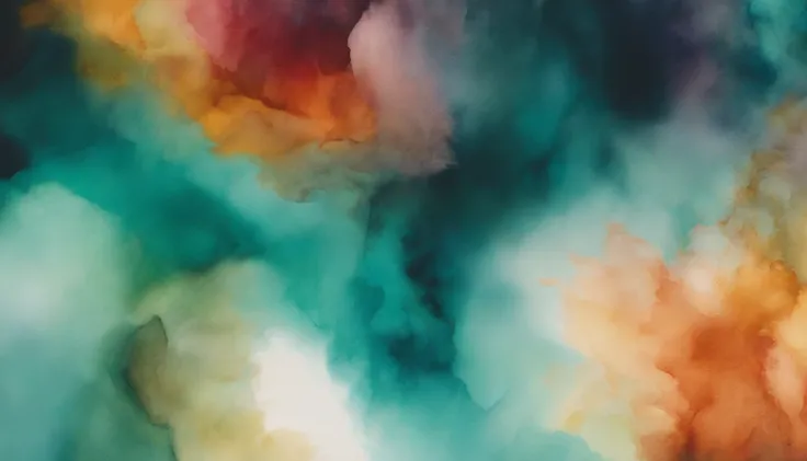 a creative shot of a vibrant abstract watercolor painting, showcasing the fluidity of colors and textures that create a bold and ethereal background