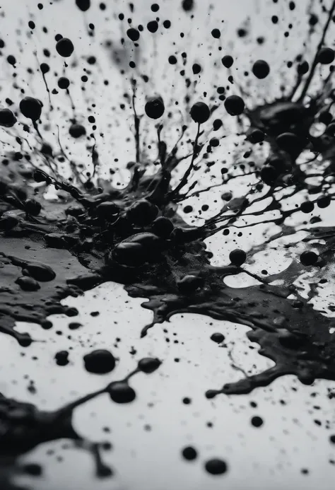 a dynamic action shot of a black and white paint splatters on a canvas, showcasing the bold and expressive nature of abstract art as a background