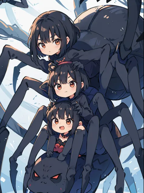 spider girl, Spider legs, Black hair, Short hair,