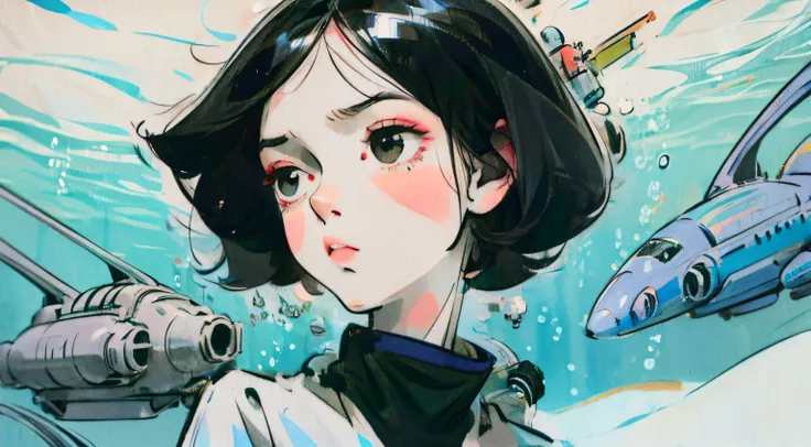 Change underwater sci-fi background