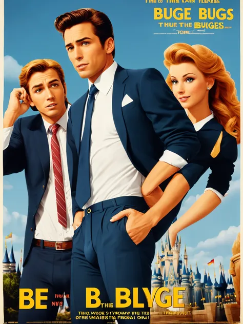 Disney movie poster of a sexy business man with huge bulge in his pants titled the bulge