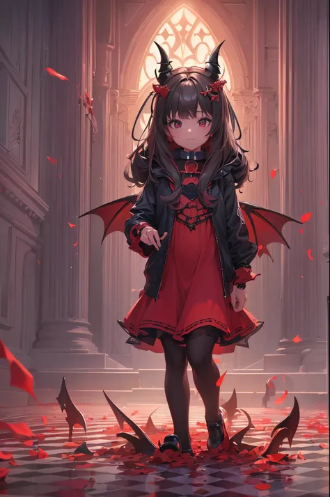 (best quality,4k,8k,highres,masterpiece:1.2),ultra-detailed,Little Devil Girl, age 10