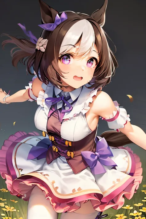 special_week_\(umamusume)、bow ribbon、bow ribbon、bow ribbon、corsets、fluffy breasts、nursing、toppless、teats、the upper part of the b...