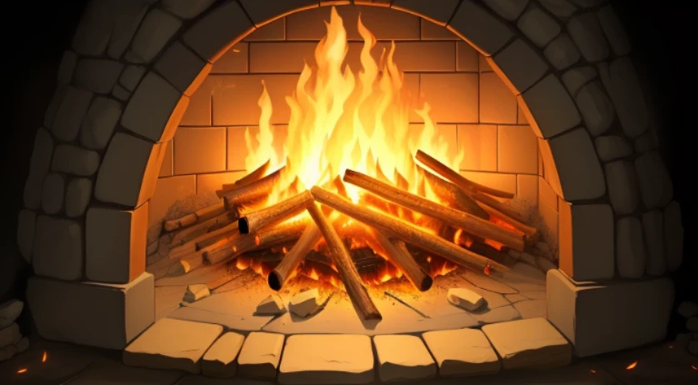 Fireplace with flames and logs in stone oven on black background, Hearth fireplace, roar of fire, Fire, campfire background, Research the open rift portal in Hell, bathed in firelight, fire and explosions, blazing fire, campfires, realistic fire sharp focu...