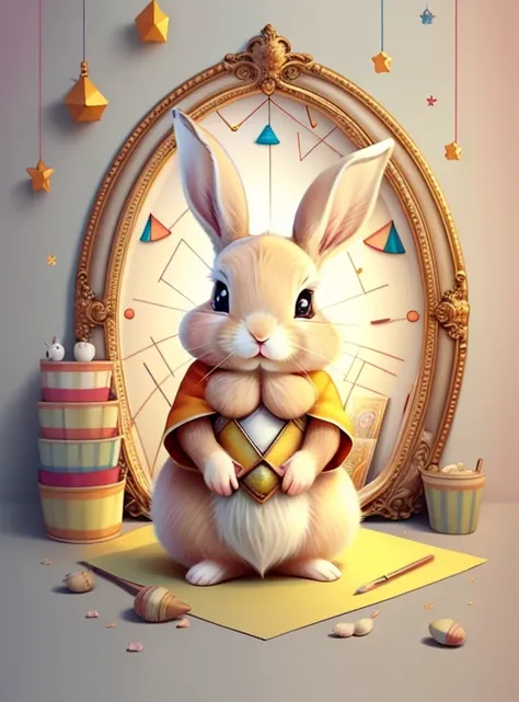 (cute baby rabbit in the circus), Munchkin ,Geometric multidimensional wall portrait, livro de arte, Tchibi,
Yang08k, Beautiful, Colouring,
Obras, of the highest quality, best quality, Arte Oficial, Beautiful and Aesthetic,